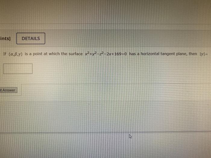 Solved Ints Details If 0 Ss Y Is A Point At Which The Chegg Com