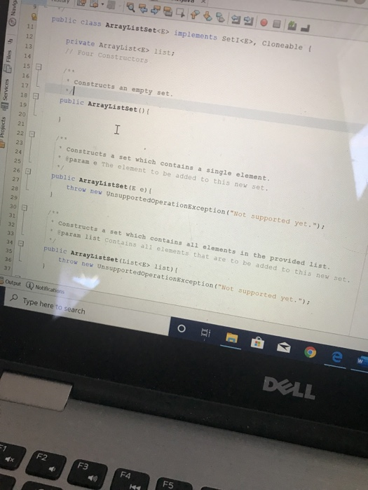 Solved Navig public class ArrayListset implements Seti, | Chegg.com