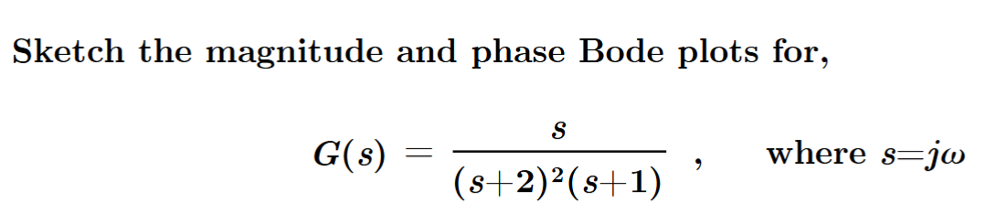 Solved Sketch the magnitude and phase Bode plots | Chegg.com