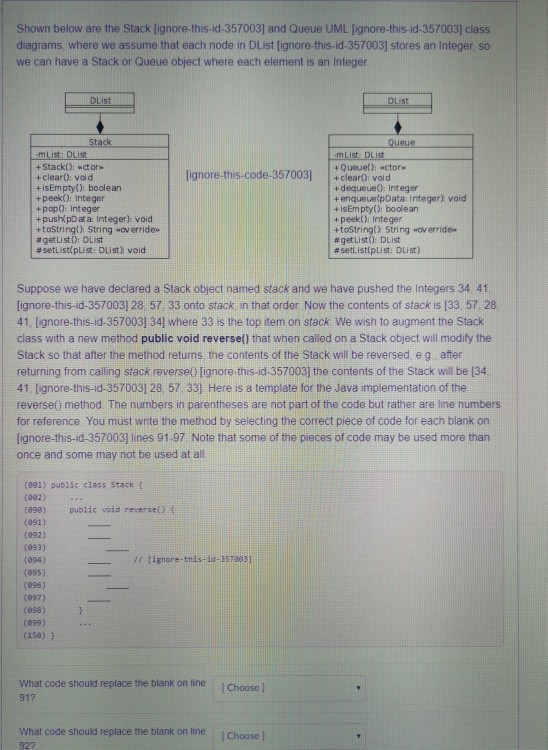 Solved Shown below are the Stack [ignore-this-id-357003) and | Chegg.com