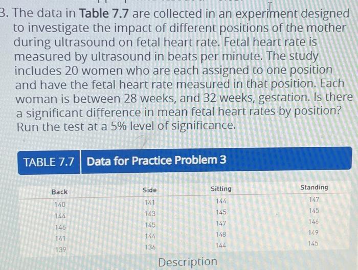 Solved 3. The data in Table 7.7 are collected in an | Chegg.com