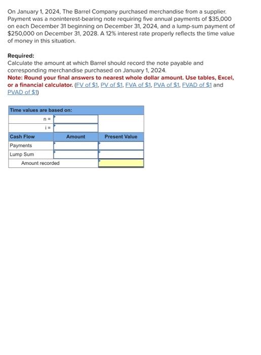 Solved On January 1 2024 The Barrel Company Purchased Chegg Com   Image