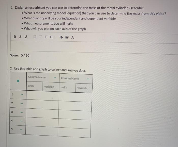 Solved 1. Design an experiment you can use to determine | Chegg.com