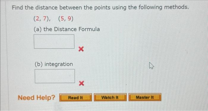 Solved Find the distance between the points using the | Chegg.com