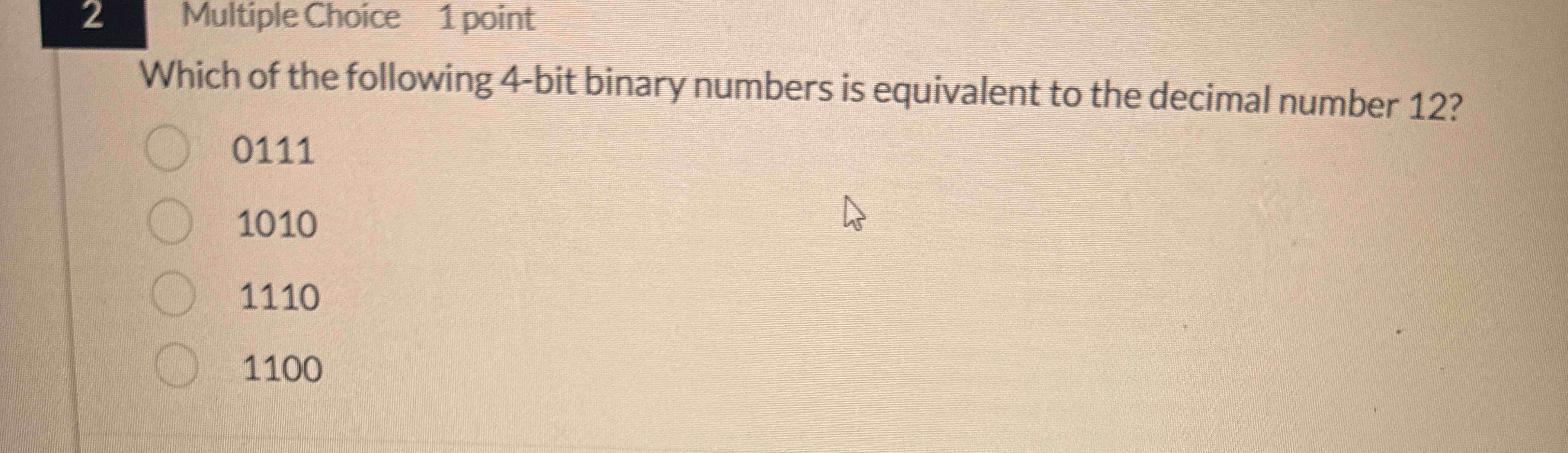 Solved 2 ﻿Multiple Choice 1 ﻿pointWhich of the following | Chegg.com