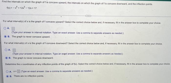 Solved Find the intervals on which the graph of f is concave | Chegg.com