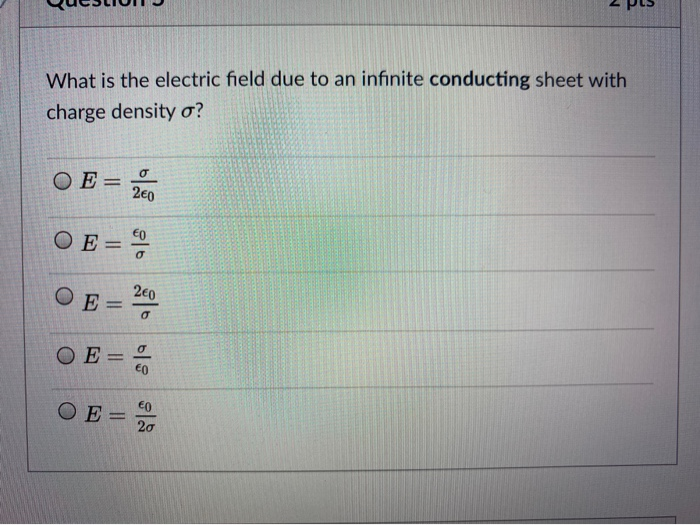 Solved N What is the electric field due to an infinite | Chegg.com