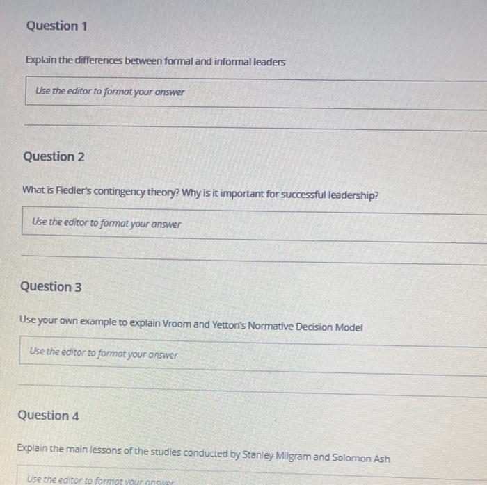 Solved Question 1 Explain the differences between formal and | Chegg.com