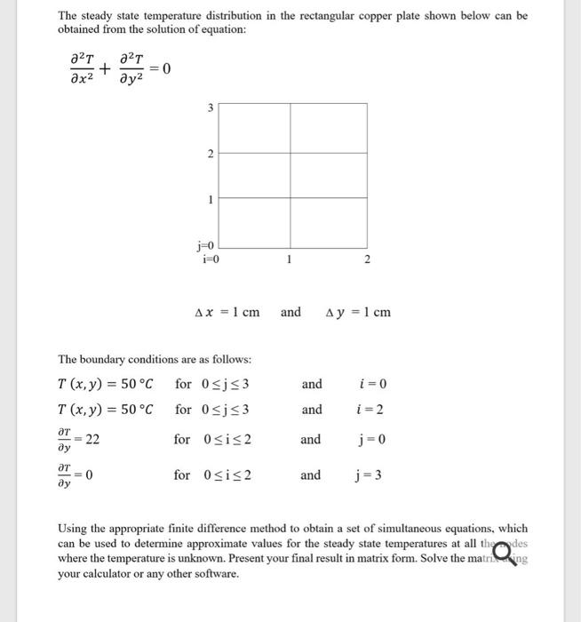 Solved The steady state temperature distribution in the | Chegg.com