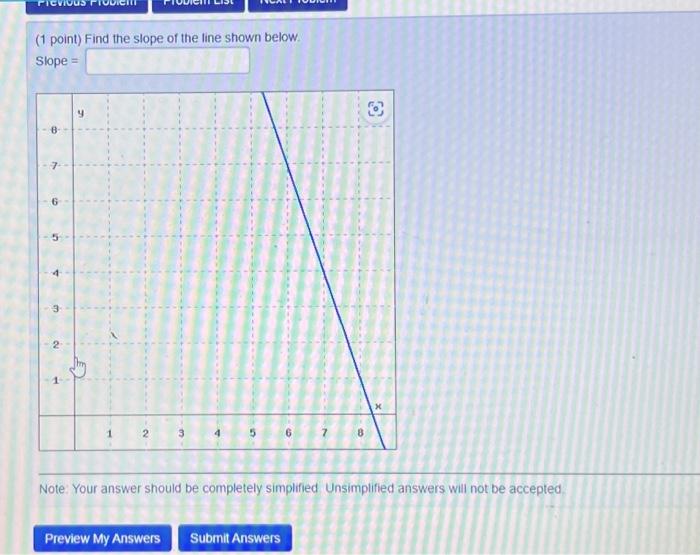 what is the slope of the line x 9 choose 1 answer
