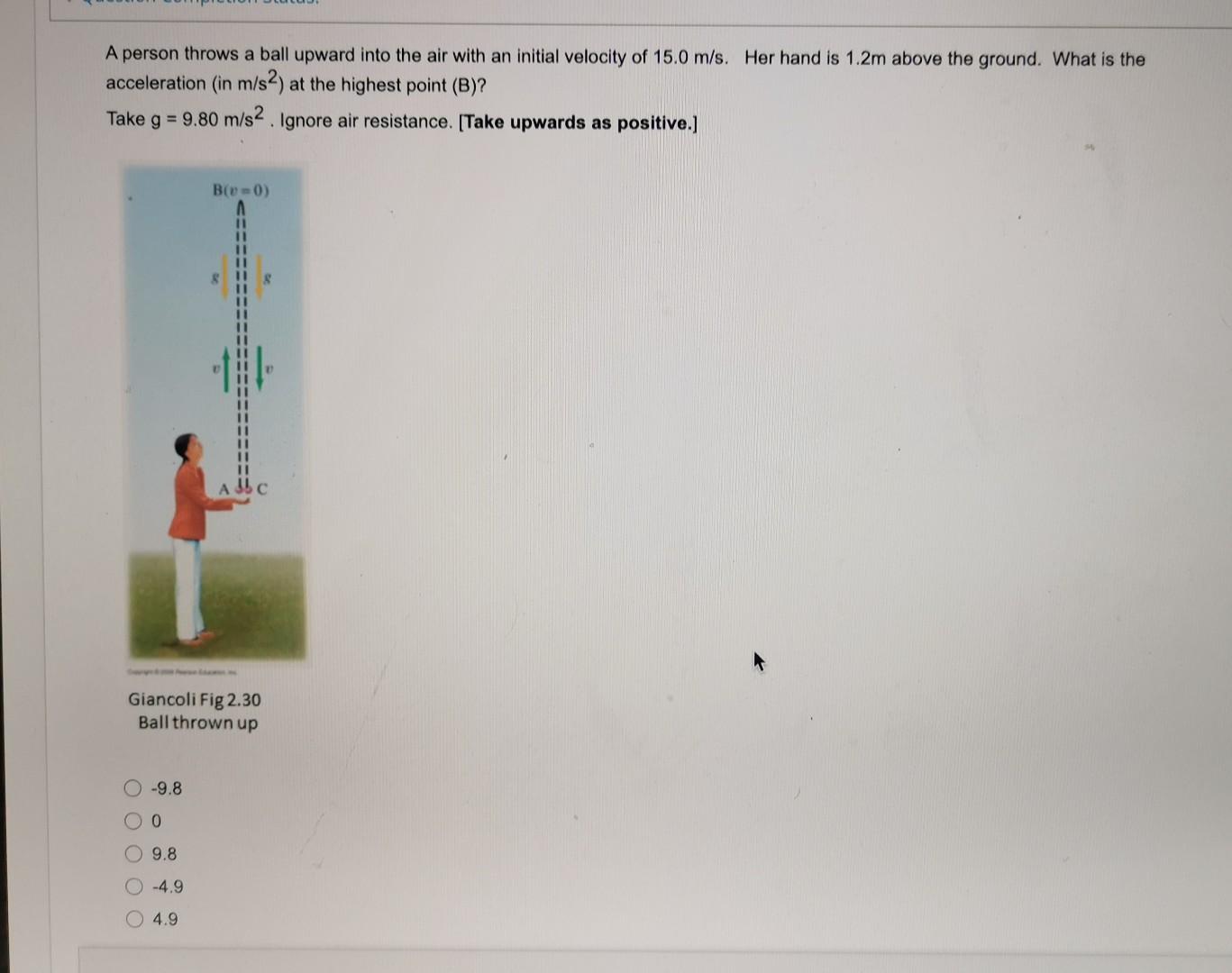 Solved A Person Throws A Ball Upward Into The Air With An Chegg Solved A Person Throws A Ball Upward Into The Air With An Chegg