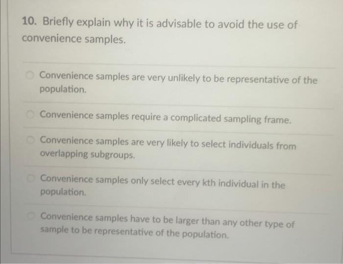 Solved 10. Briefly explain why it is advisable to avoid the | Chegg.com