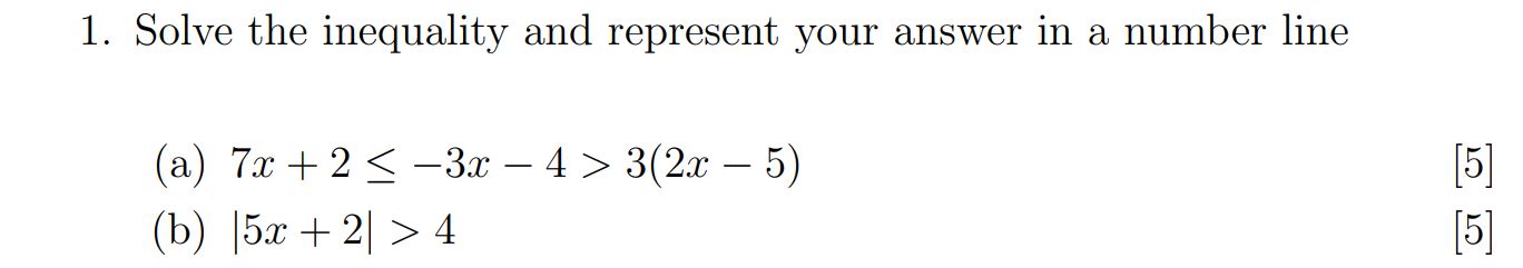 Solved Solve the inequality and represent your answer in a | Chegg.com