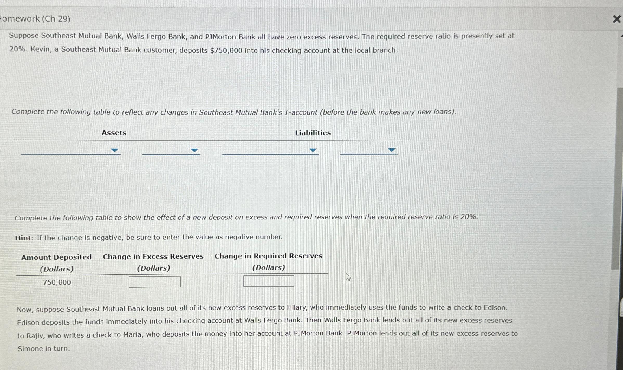 Solved Lomework (Ch 29)Suppose Southeast Mutual Bank, Walls | Chegg.com