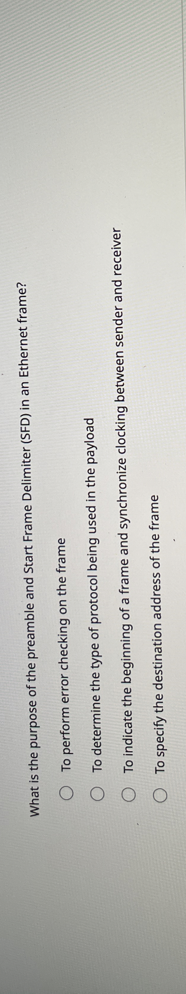 Solved What is the purpose of the preamble and Start Frame | Chegg.com
