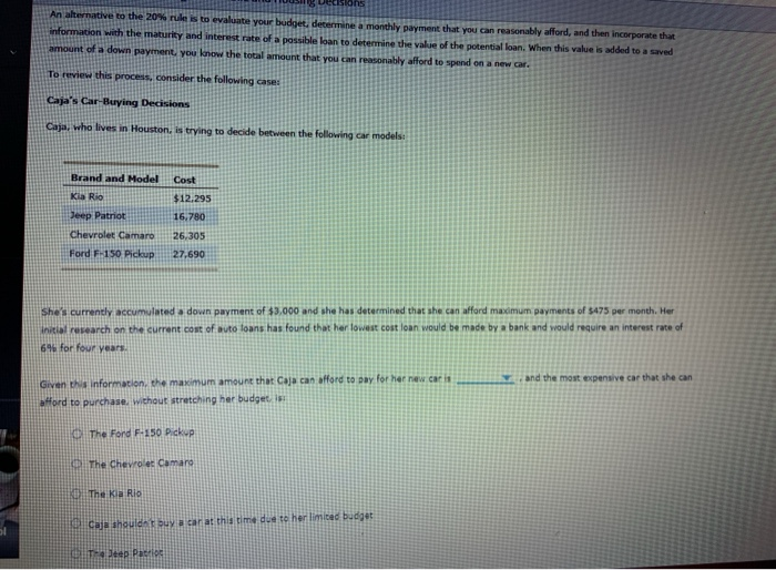 Solved 3 How Much Car Can I Afford How Much Car Can I Chegg Solved 3 How Much Car Can I Afford How Much Car Can I Chegg