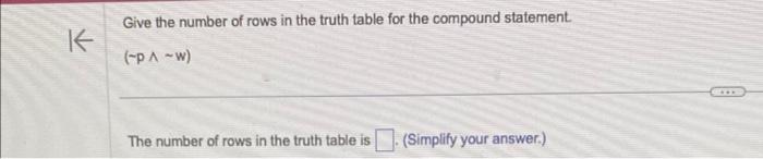 Give the number of rows in the truth table for the | Chegg.com