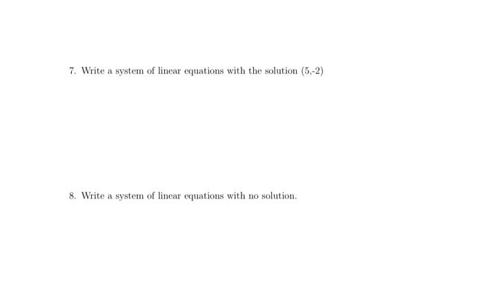 write a system of linear equations that has no solution