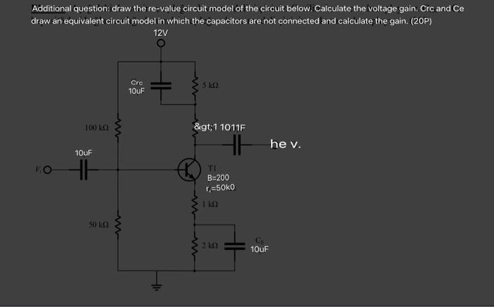 Solved Additional question: draw the re-value circuit model | Chegg.com