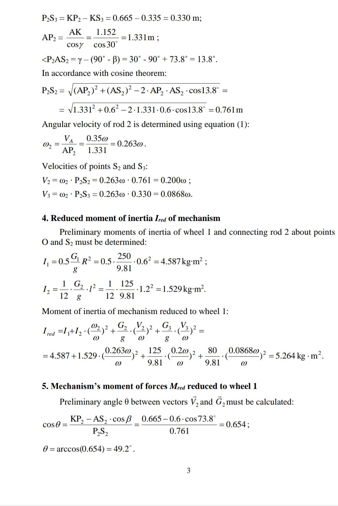 Solved Problem No. 1 Reduction of masses and forces For | Chegg.com