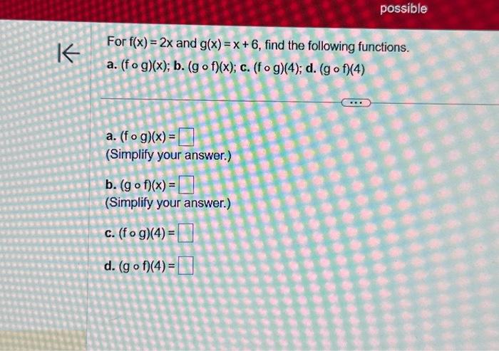 solved-k-for-f-x-2x-and-g-x-x-6-find-the-following-chegg