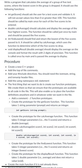 Solved Write a program that calculates the average of a | Chegg.com