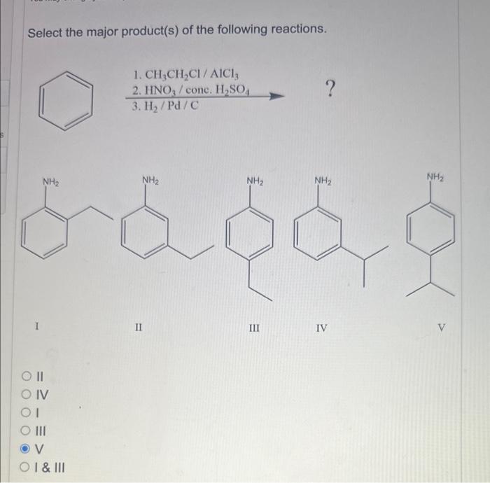 Solved Select The Major Products Of The Following 8330