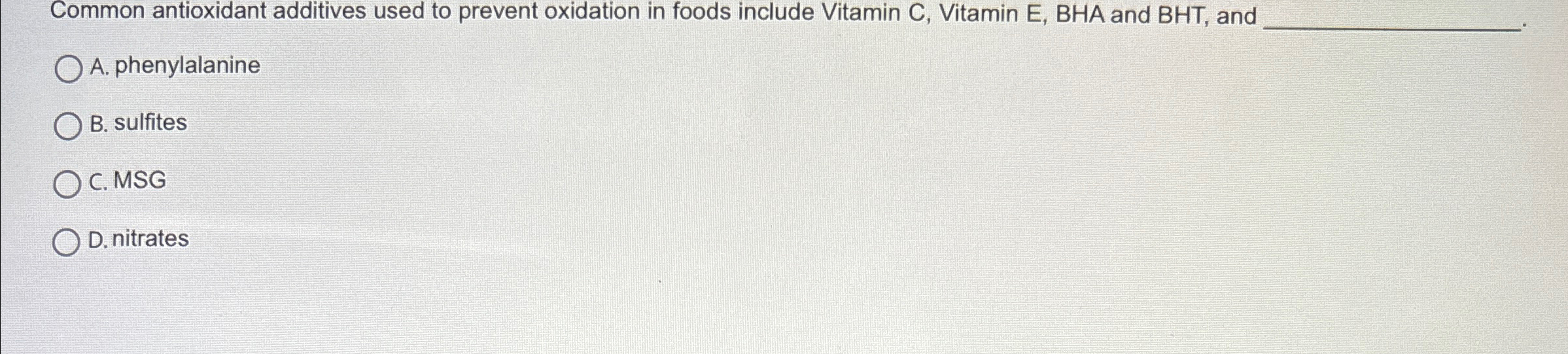 Solved Common antioxidant additives used to prevent | Chegg.com