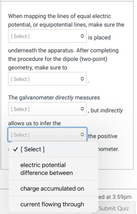 When mapping the lines of equal electric potential, | Chegg.com