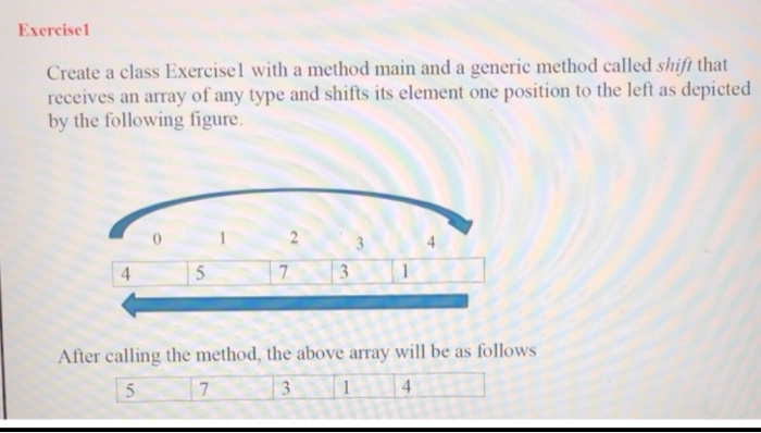 Solved Exercisel Create a class Exercisel with a method main | Chegg.com