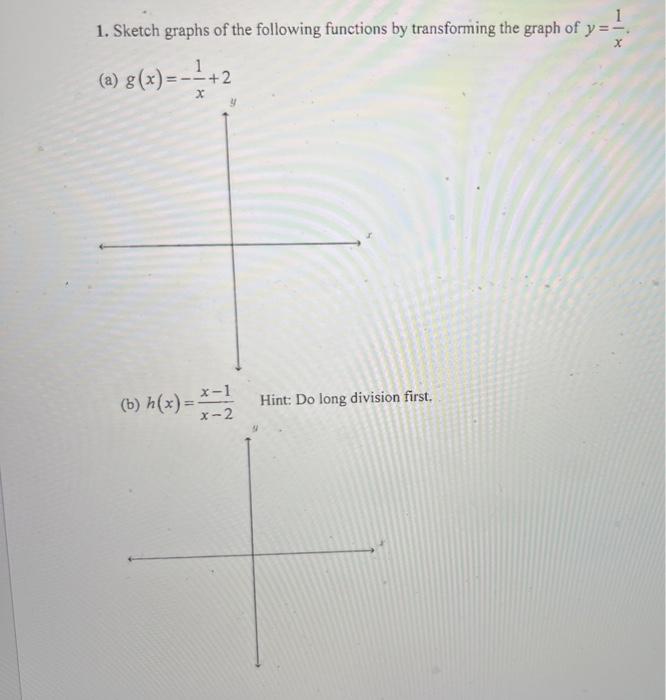 Solved 1. Sketch graphs of the following functions by | Chegg.com