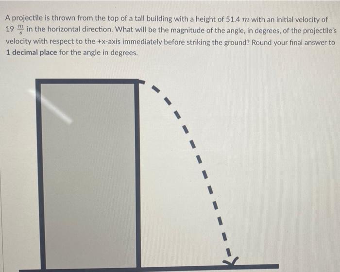 Solved A projectile is thrown from the top of a tall | Chegg.com