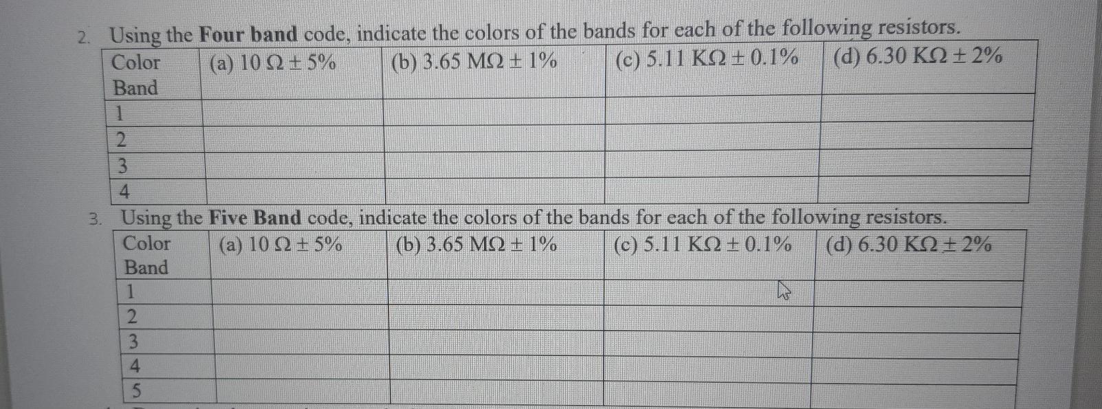 4-Band Code 2%, 5%, 10% 4k 72 5% Color 1' Rand und