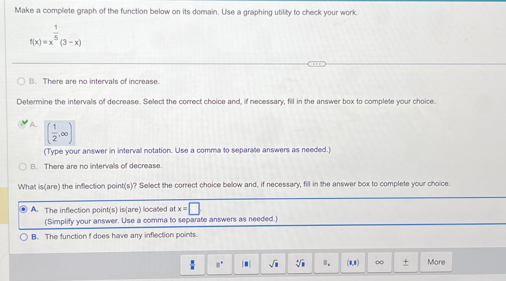 Solved Make a complete graph of the function below on its | Chegg.com