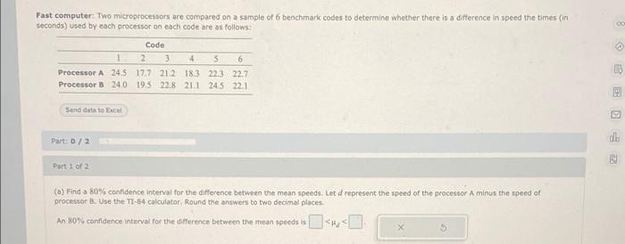 Solved Fast computer. Two microprocessors are compared on a | Chegg.com