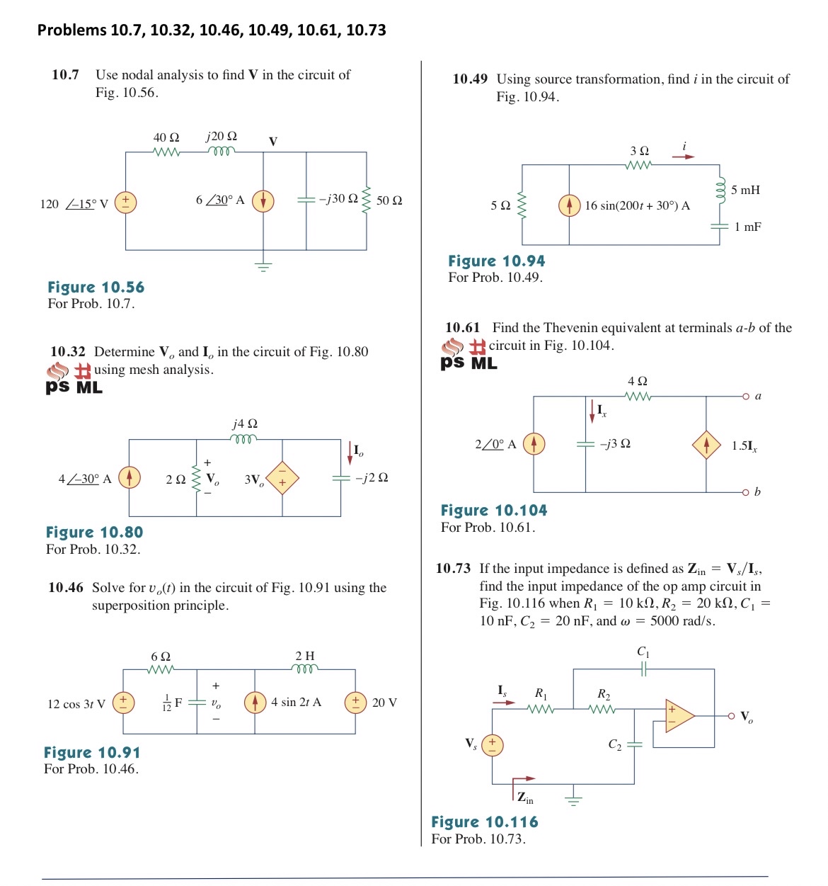Solved Problems 10.7, 10.32, 10.46, 10.49, 10.61, 10.73 ﻿Can | Chegg.com