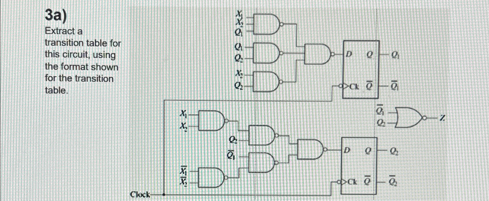 Solved 3a)Extract a transition table for this circuit, using | Chegg.com