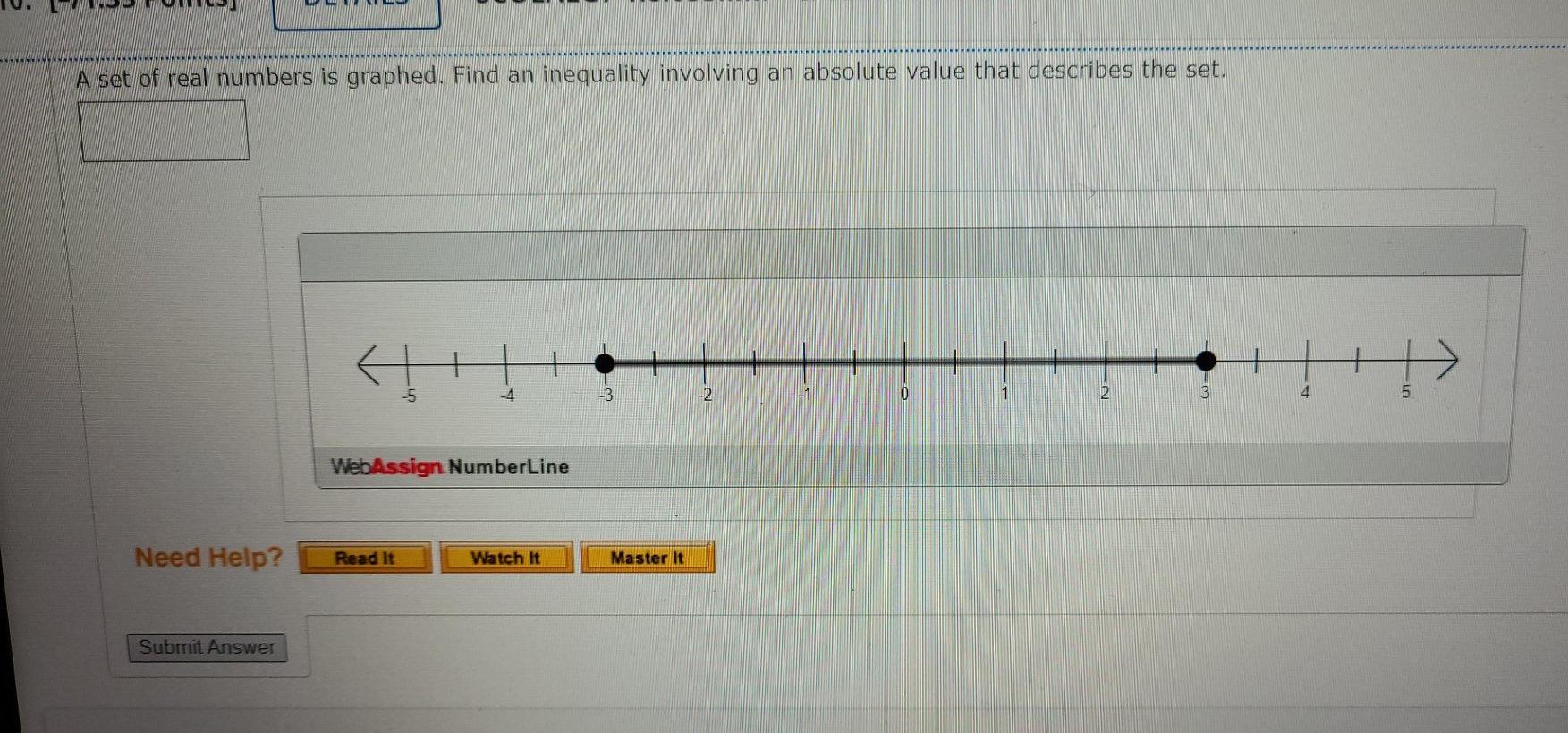 Solved a set of real numbers is graphed find an inequality chegg