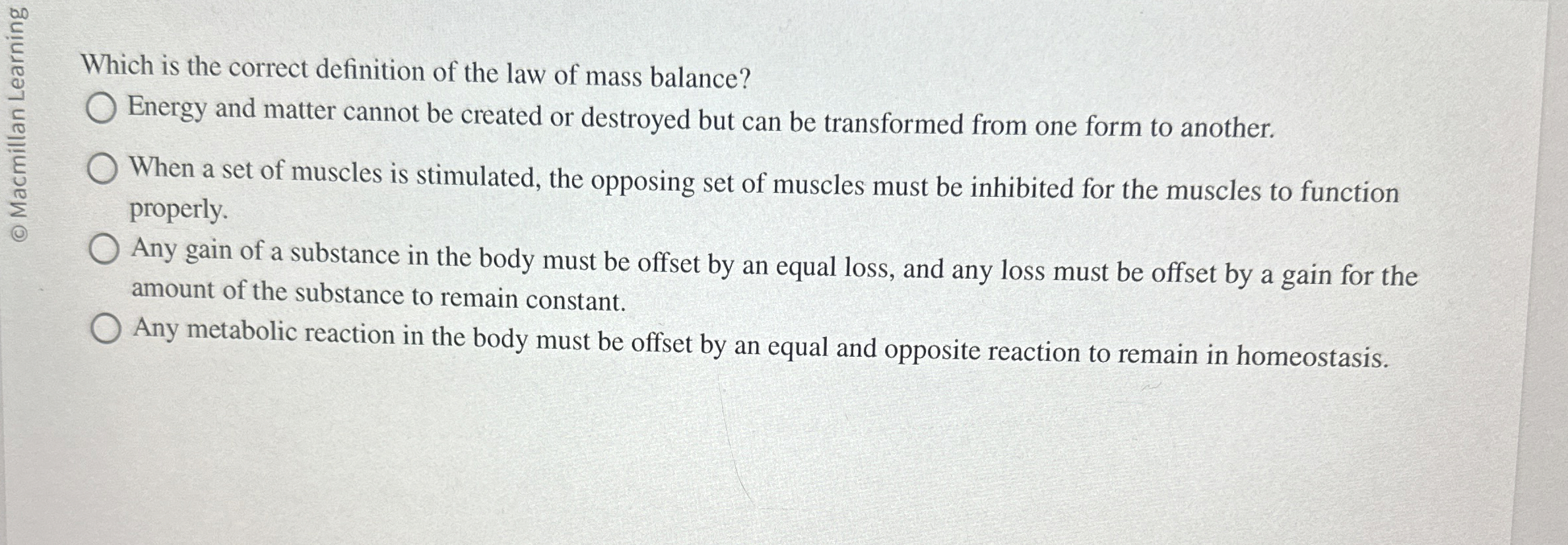 Solved Which is the correct definition of the law of mass