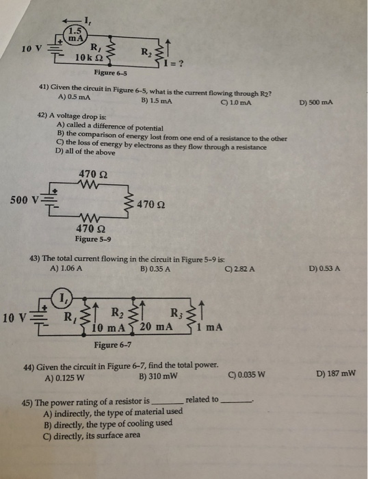 Solved Figure 6-5 41) Given the circuit in Figure 6-5, what | Chegg.com