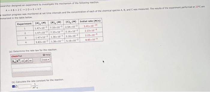 Solved Searcher Designed An Experiment To Investigate The | Chegg.com