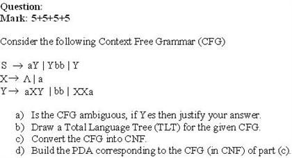 Solved Consider The Following Context Free Grammar (CFG) Is | Chegg.com