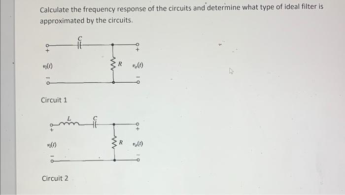 Solved Calculate the frequency response of the circuits and | Chegg.com
