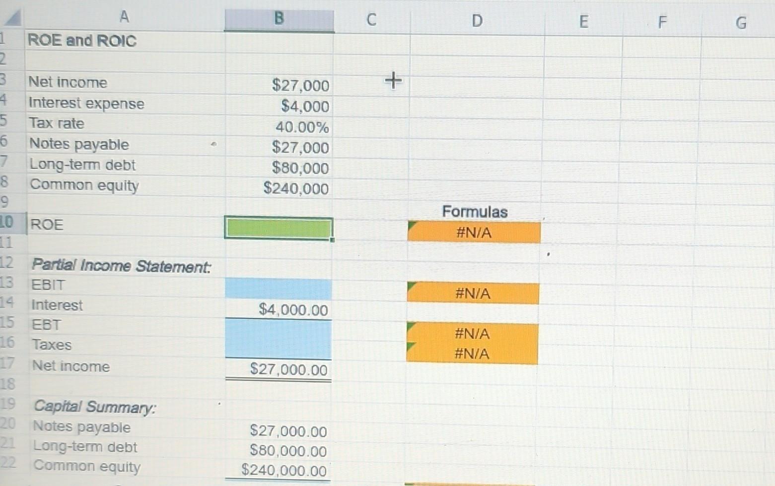 Solved Excel Online Structured Activity ROE and ROIC Baker