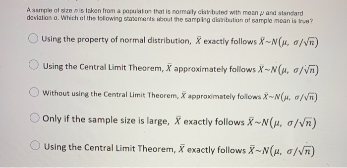 Solved A Sample Of Size N Is Taken From A Population That Is Chegg Com