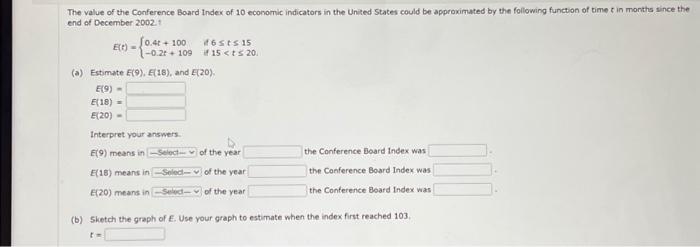 Solved The value of the Conference Board Index of 10 | Chegg.com