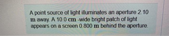 Solved A point source of light illuminates an aperture 2.10 | Chegg.com