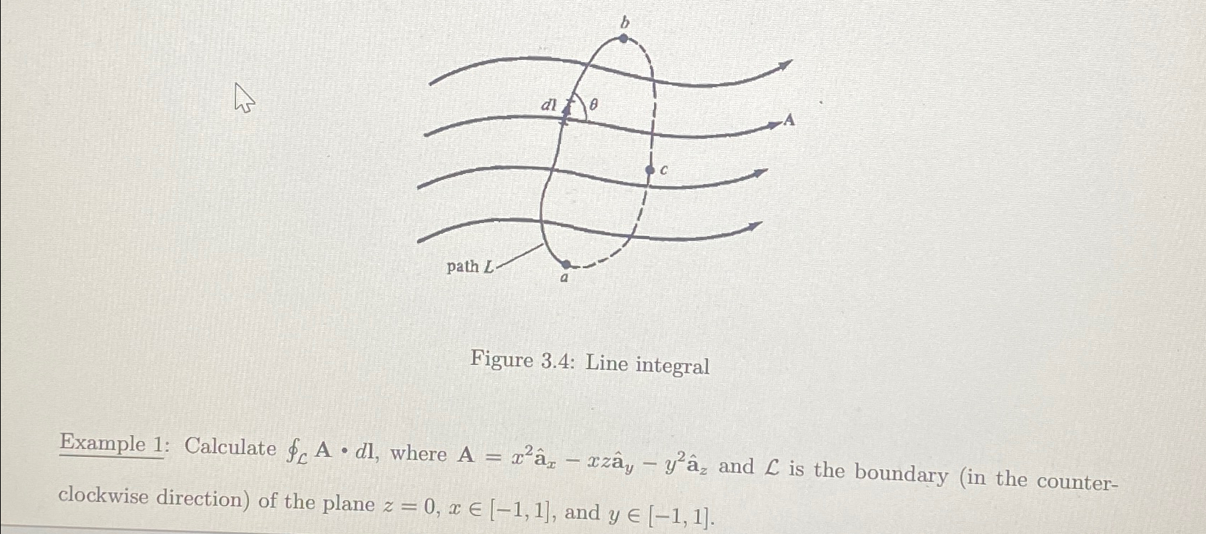 Solved Figure 3.4: Line integralExample 1: Calculate | Chegg.com