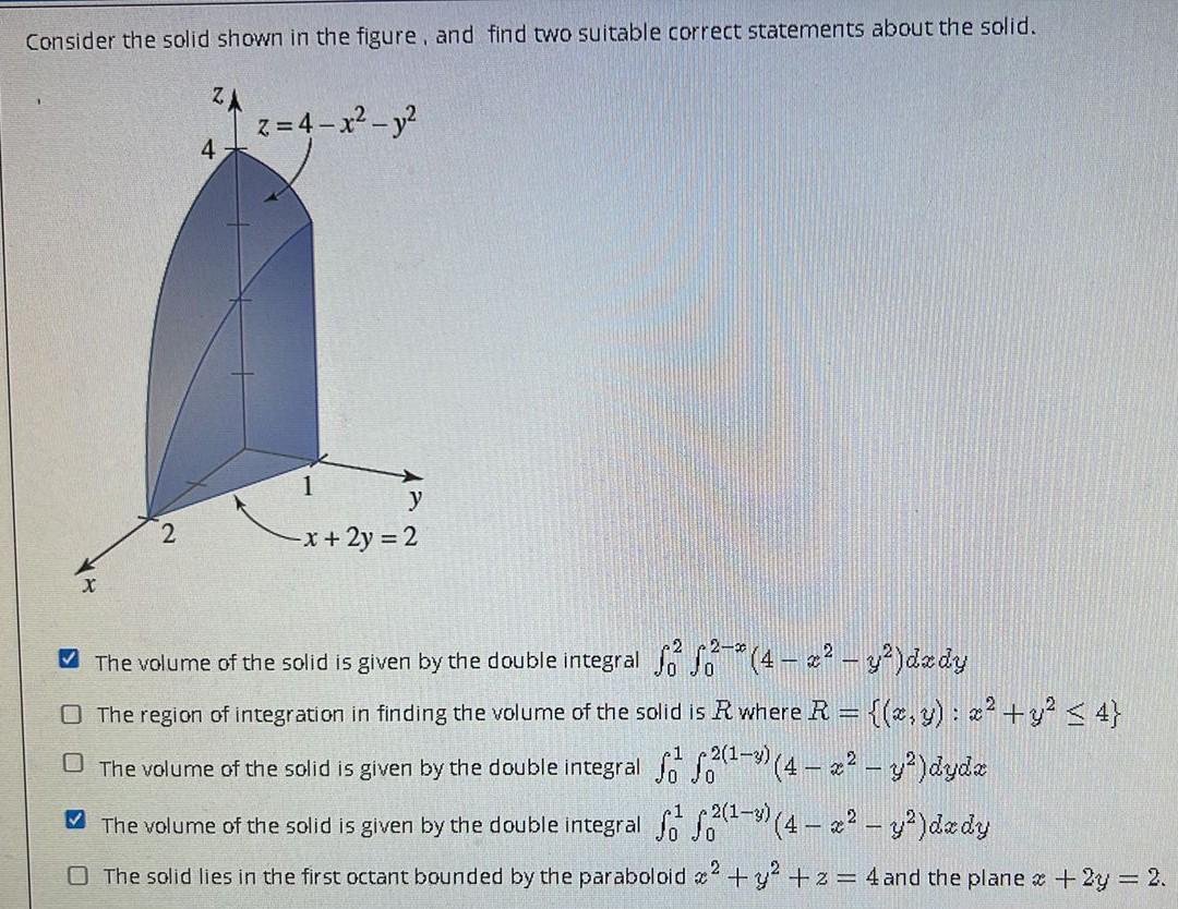 Solved Consider the solid shown in the figure, and find two | Chegg.com