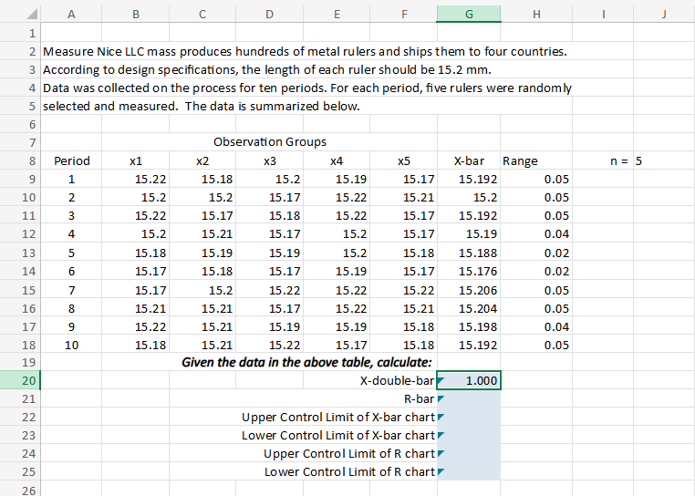 Upper Control Limit Pof R Chart Solved What is X double Bar? What is R Bar?What is Upper | Chegg.com